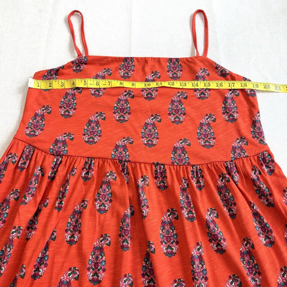Boden Paisley Maxi Dress US 14 Red Sleeveless Tiered Pockets Cotton Blend NWT - Picture 10 of 10